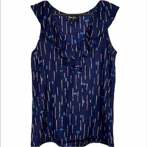 Yumi Kim Polka Dot Silk Sleeveless Blouse Size S